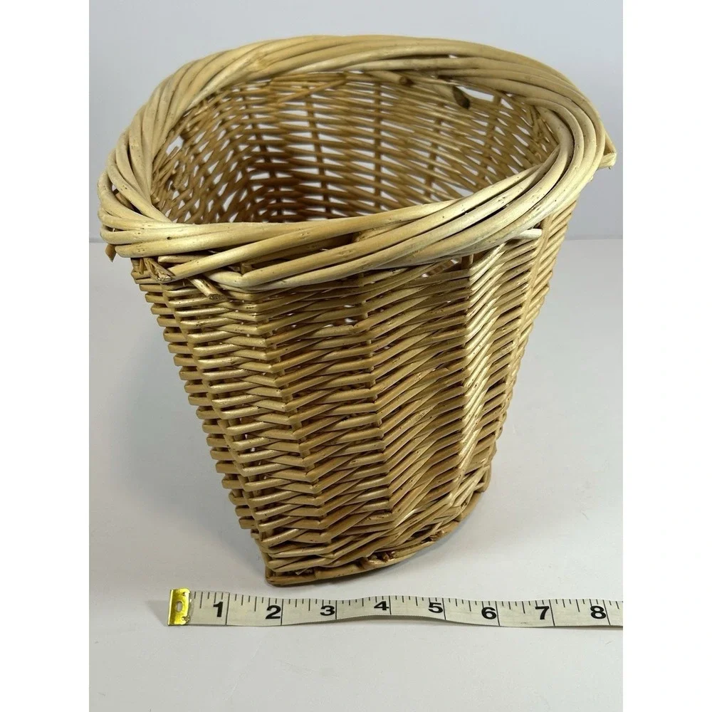 Retro Bike Basket Wicker Woven Front Basket Handlebar Storage Basket No‎ Straps